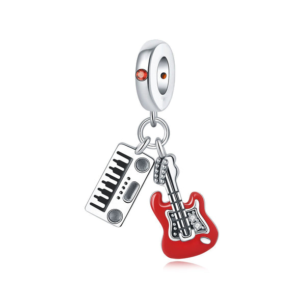 Diy Jewelry Bracelet Accessories Bluetooth Headset Coffee Beer Guitar Charm Hanging Beads Silver Plated Dripping Oil