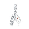 Diy Jewelry Bracelet Accessories Bluetooth Headset Coffee Beer Guitar Charm Hanging Beads Silver Plated Dripping Oil