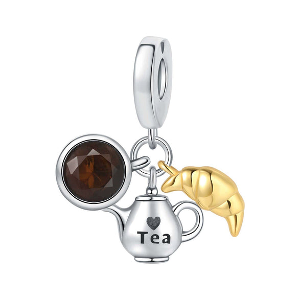 Diy Jewelry Bracelet Accessories Bluetooth Headset Coffee Beer Guitar Charm Hanging Beads Silver Plated Dripping Oil