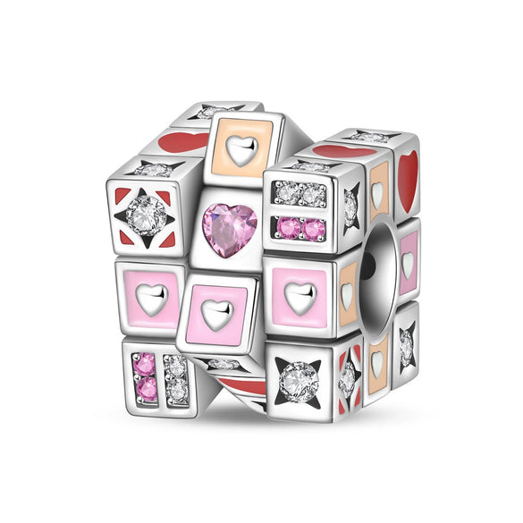 Diy Jewelry Bracelet Accessories Charm Bead Copper Silver Plated Little Black Dragon Eternal Butterfly Rubik's Cube Dripping Oil Original Design