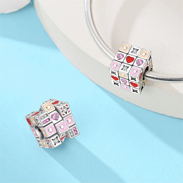 Diy Jewelry Bracelet Accessories Charm Bead Copper Silver Plated Little Black Dragon Eternal Butterfly Rubik's Cube Dripping Oil Original Design
