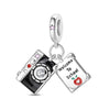 Diy Jewelry Bracelet Accessories Charm Pendant Beads Owl Book Headphones Copper Silver Plated Dripping Oil Original Design