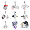 Diy Jewelry Bracelet Accessories Charm Pendant Beads Owl Book Headphones Copper Silver Plated Dripping Oil Original Design