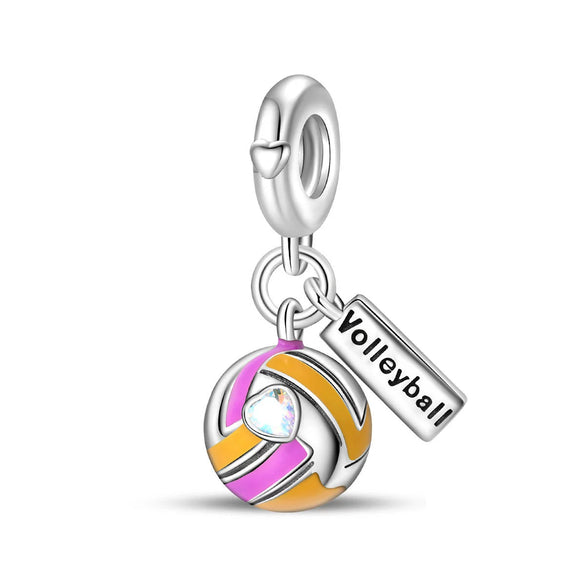 Diy Jewelry Bracelet Accessories Copper Silver Plated Dripping Oil Style Beach Castle Beads Pendant