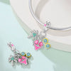 Diy Jewelry Bracelet Accessories Copper Silver Plated Dripping Oil Style Beach Castle Beads Pendant