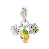 Diy Jewelry Bracelet Accessories Copper Silver Plated Dripping Oil Style Beach Castle Beads Pendant