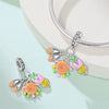 Diy Jewelry Bracelet Accessories Copper Silver Plated Dripping Oil Style Beach Castle Beads Pendant