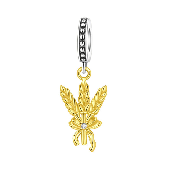 Diy Jewelry Bracelet Accessories Copper Silverplated Western Cowboy Apple Wheat Ear Dragonfly Charm Bead Dripping Oil Original Design
