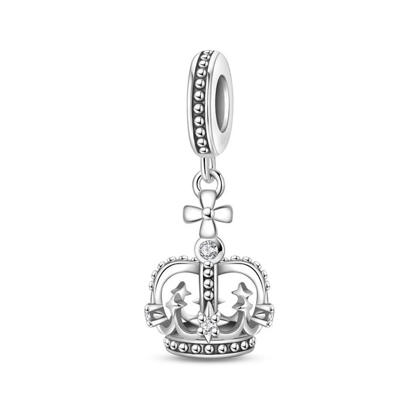 Diy Jewelry Bracelet Accessories Queen Princess Crown Birthday Cake Charm Beads Silver Plated Dripping Oil Style