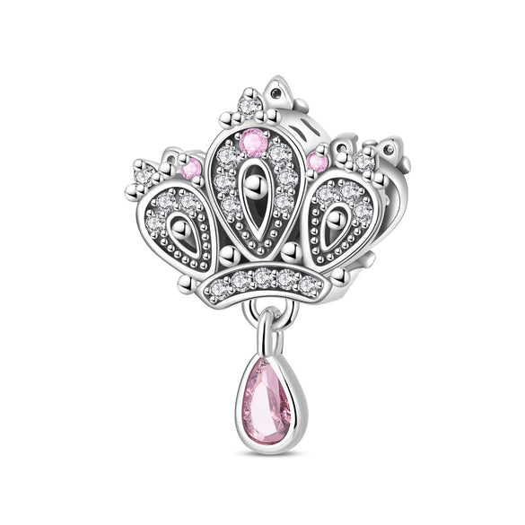 Diy Jewelry Bracelet Accessories Queen Princess Crown Birthday Cake Charm Beads Silver Plated Dripping Oil Style