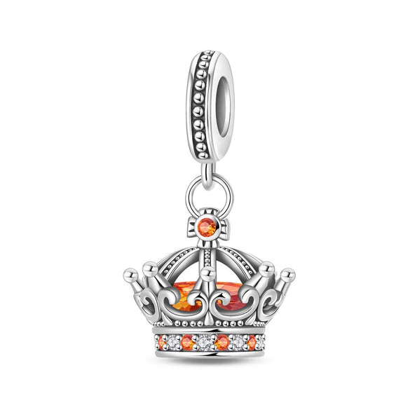 Diy Jewelry Bracelet Accessories Queen Princess Crown Birthday Cake Charm Beads Silver Plated Dripping Oil Style