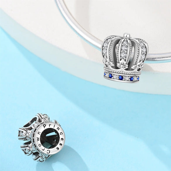 Diy Jewelry Bracelet Accessories Queen Princess Crown Birthday Cake Charm Beads Silver Plated Dripping Oil Style