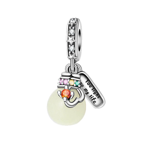 Diy Jewelry Bracelet Accessories Silver Plated Crayfish Crab Luminous Bottle Charm Hanging Beads Dripping Oil Design