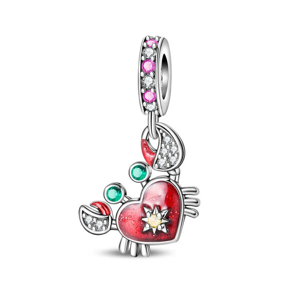Diy Jewelry Bracelet Accessories Silver Plated Crayfish Crab Luminous Bottle Charm Hanging Beads Dripping Oil Design