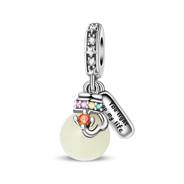 Diy Jewelry Bracelet Accessories Silver Plated Crayfish Crab Luminous Bottle Charm Hanging Beads Dripping Oil Design