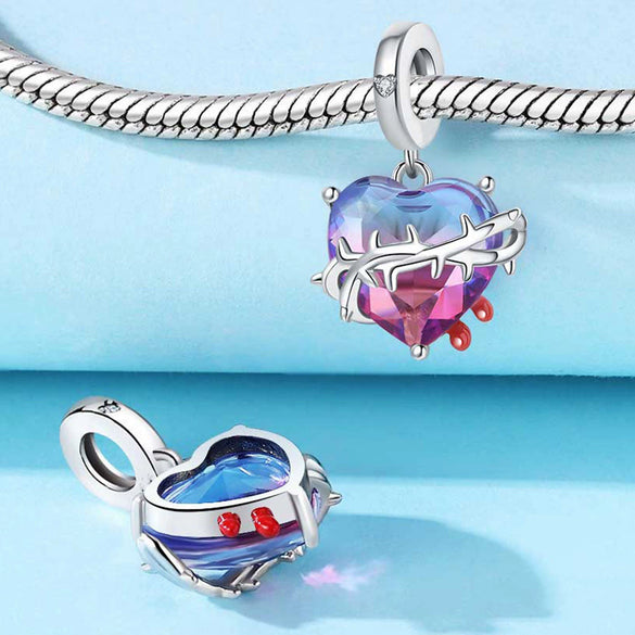 Diy Jewelry Bracelet Accessories Silver Plated Dripping Oil Cross Charm Pendant Beads