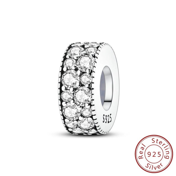 Diy Jewelry Bracelet Accessories 925 Sterling Silver Charm Bow Fixed Clip Rubber Plug Positioning Buckle With Dripping Oil Design