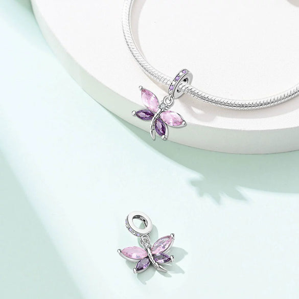 Diy Jewelry Bracelet Pendant Beads Copper Plated 925 Silver With Bee Dragonfly Butterfly Four Leaf Clover Zircon And Dripping Oil Design