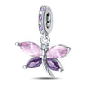 Diy Jewelry Bracelet Pendant Beads Copper Plated 925 Silver With Bee Dragonfly Butterfly Four Leaf Clover Zircon And Dripping Oil Design