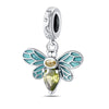 Diy Jewelry Bracelet Pendant Beads Copper Plated 925 Silver With Bee Dragonfly Butterfly Four Leaf Clover Zircon And Dripping Oil Design