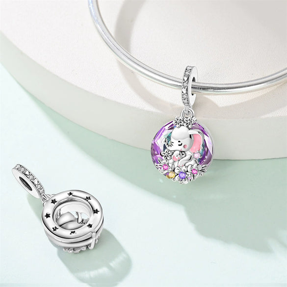Diy Jewelry Bracelet Pendant Squirrel Cute Animal Beaded Accessories Silver Plated Dripping Oil Style For Women
