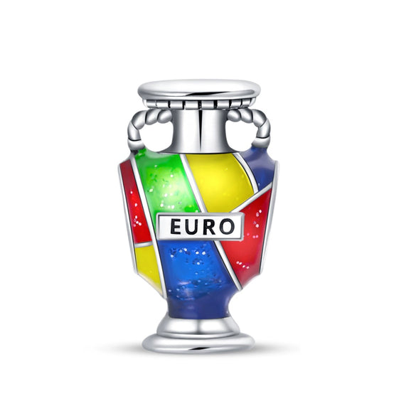 Diy Jewelry Bracelet Silver Plated With Dripping Oil Treatment European Cup Football Jersey Shoes Trophy Hanging Beads Style