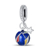 Diy Jewelry Bracelet Silver Plated With Dripping Oil Treatment European Cup Football Jersey Shoes Trophy Hanging Beads Style