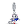 Diy Jewelry Bracelet Silver Plated With Dripping Oil Treatment European Cup Football Jersey Shoes Trophy Hanging Beads Style