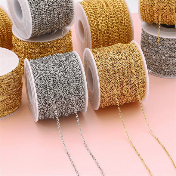 Diy Jewelry Copper Chain Handmade Personality Minimalist 14K Gold Electroplated Accessories