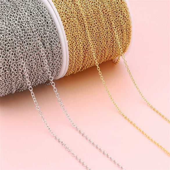 Diy Jewelry Copper Chain Handmade Personality Minimalist 14K Gold Electroplated Accessories