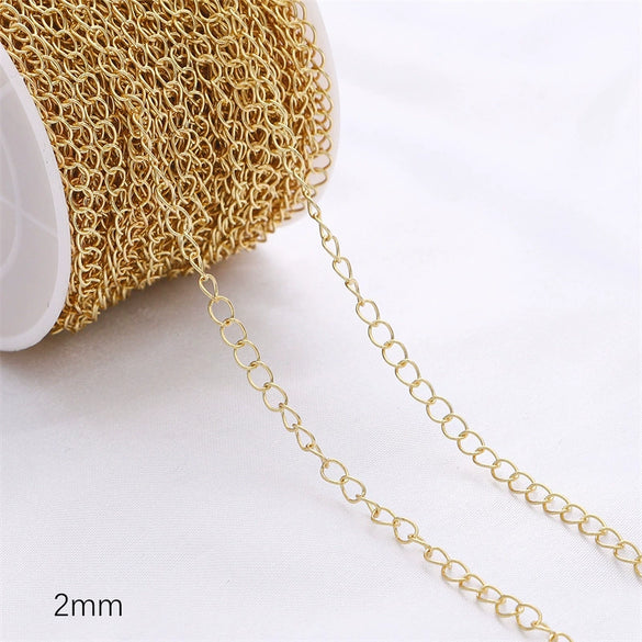 Diy Jewelry Copper Chain Handmade Personality Minimalist 14K Gold Electroplated Accessories