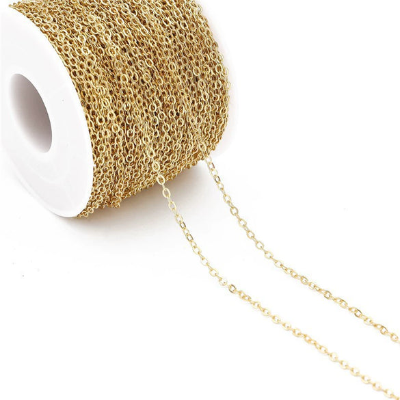 Diy Jewelry Copper Chain Handmade Personality Minimalist 14K Gold Electroplated Accessories