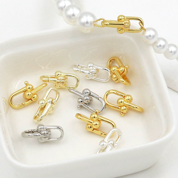 Diy Jewelry Copper Ushaped Spring Buckle Electroplated Accessories For Bracelet Necklace Earrings Pendant
