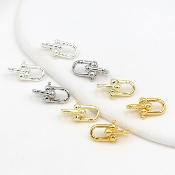Diy Jewelry Copper Ushaped Spring Buckle Electroplated Accessories For Bracelet Necklace Earrings Pendant