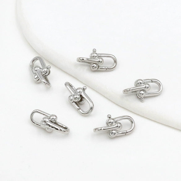 Diy Jewelry Copper Ushaped Spring Buckle Electroplated Accessories For Bracelet Necklace Earrings Pendant