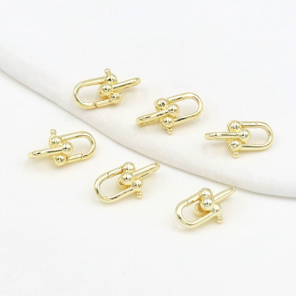 Diy Jewelry Copper Ushaped Spring Buckle Electroplated Accessories For Bracelet Necklace Earrings Pendant