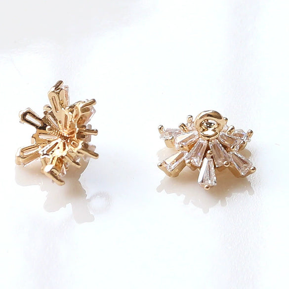 Diy Jewelry Earrings Copper Crown Mermaid Tail Small Wings Real Gold Electroplated With Pearl Decorative Accessories