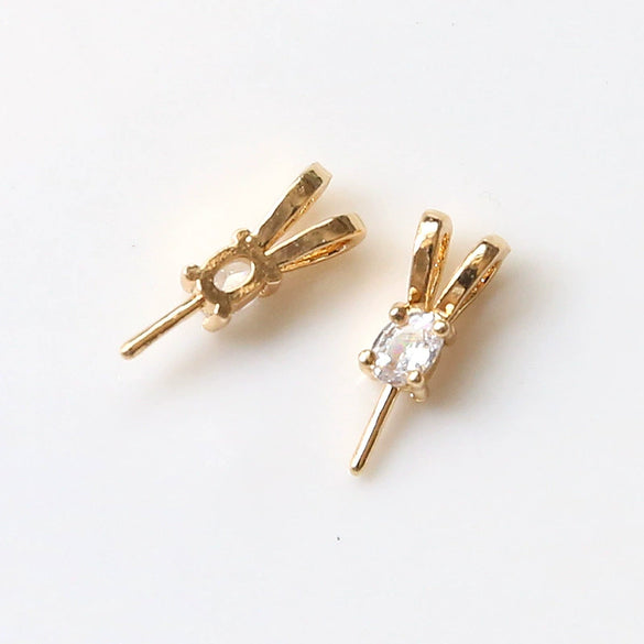 Diy Jewelry Earrings Copper Crown Mermaid Tail Small Wings Real Gold Electroplated With Pearl Decorative Accessories