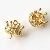 Diy Jewelry Earrings Copper Crown Mermaid Tail Small Wings Real Gold Electroplated With Pearl Decorative Accessories