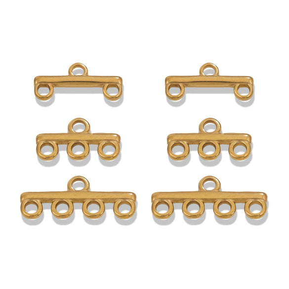 Diy Jewelry Making Stainless Steel Multistrand Porous Curved Connector Accessories Electroplated