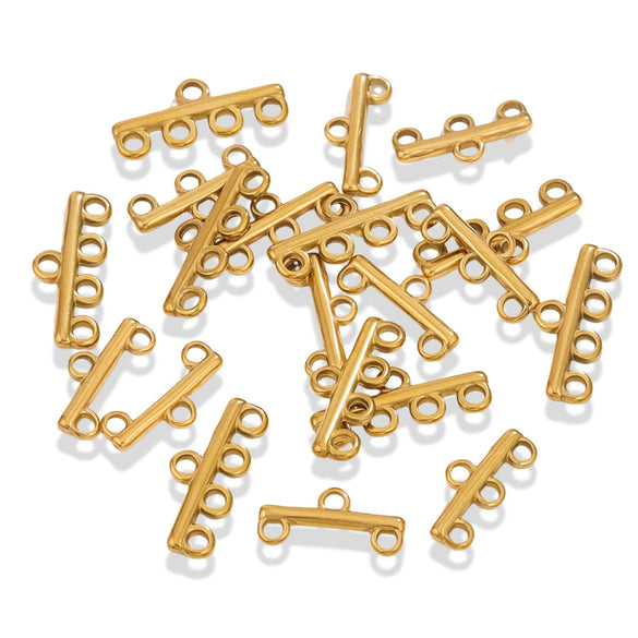 Diy Jewelry Making Stainless Steel Multistrand Porous Curved Connector Accessories Electroplated