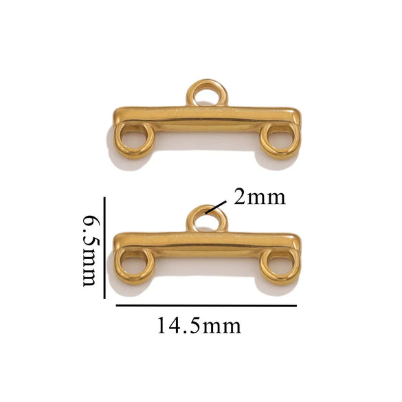 Diy Jewelry Making Stainless Steel Multistrand Porous Curved Connector Accessories Electroplated