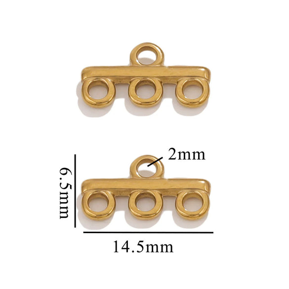 Diy Jewelry Making Stainless Steel Multistrand Porous Curved Connector Accessories Electroplated