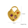 Diy Jewelry Pendant 304 Stainless Steel Colorful Diamondinlaid Peach Heart Pendant Electroplated