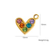 Diy Jewelry Pendant 304 Stainless Steel Colorful Diamondinlaid Peach Heart Pendant Electroplated