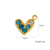Diy Jewelry Pendant 304 Stainless Steel Colorful Diamondinlaid Peach Heart Pendant Electroplated