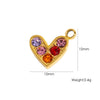 Diy Jewelry Pendant 304 Stainless Steel Colorful Diamondinlaid Peach Heart Pendant Electroplated