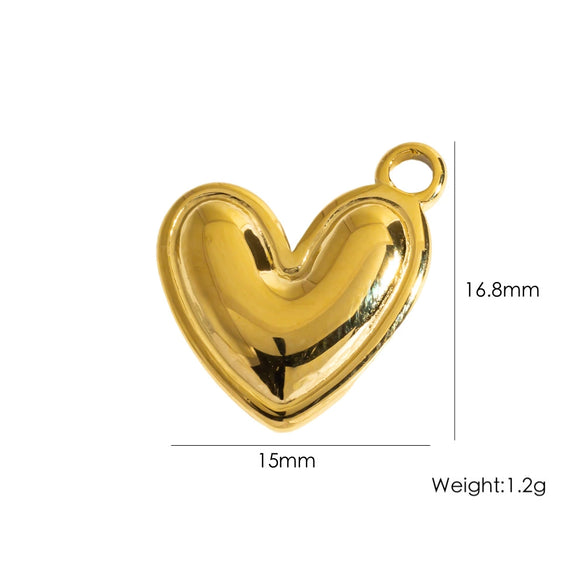 Diy Jewelry Pendant 304 Stainless Steel Colorful Diamondinlaid Peach Heart Pendant Electroplated