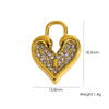 Diy Jewelry Pendant 304 Stainless Steel Colorful Diamondinlaid Peach Heart Pendant Electroplated