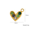 Diy Jewelry Pendant 304 Stainless Steel Colorful Diamondinlaid Peach Heart Pendant Electroplated